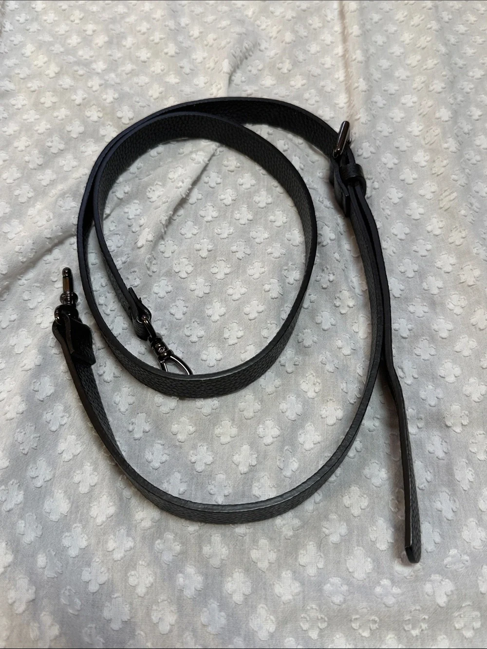 Bandolier Black Pebbled Leather Crossbody Strap